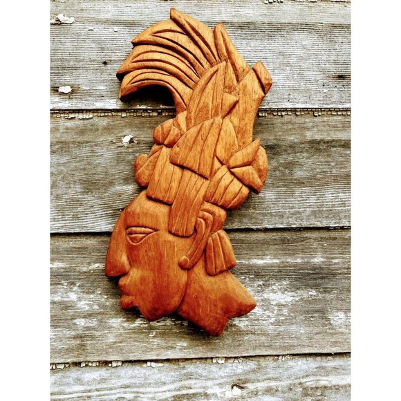 Vintage Wood South American Man Wall Plaque - Picture 8 of 10